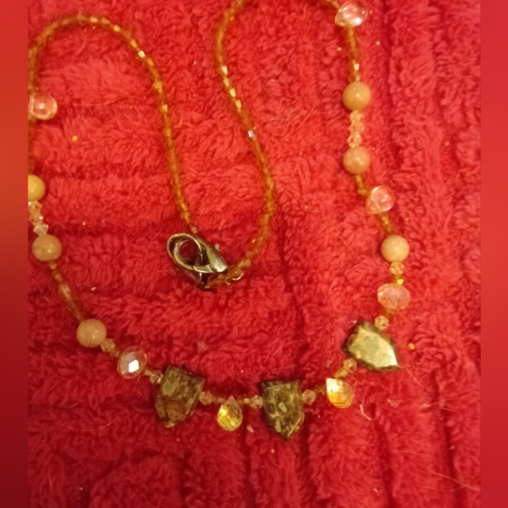 Elegant Gold and Brown Beaded Necklace